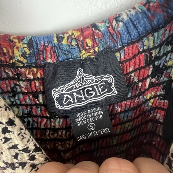 Angie Babydoll Maxi Dress sz S Colorful Y2K Hippie Southwestern Strappy Artsy - Picture 11 of 12